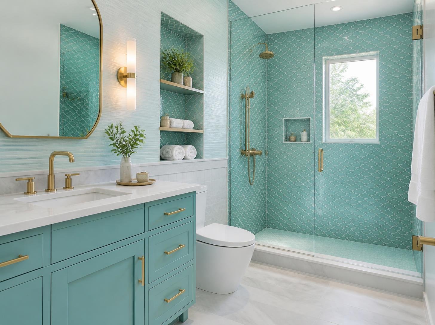 bathroom with walk in shower